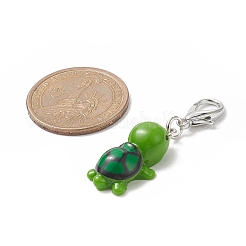 5 pièces 5 couleurs décorations de pendentif en résine de tortue&nbsp;HJEW-JM00864