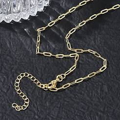 Colliers à chaîne trombone en laiton de 2.4 mm pour femmes&nbsp;KK-CBA2293-17G