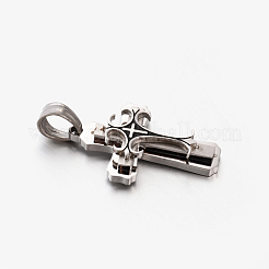 Pendentifs en forme de croix en acier inoxydable 201 bicolore résistants au ternissement&nbsp;STAS-F010-41P