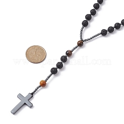 Rosenkranz-Perlenketten aus natürlichem Tigerauge&nbsp;NJEW-JN04461-02