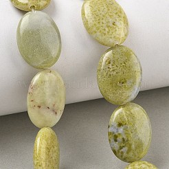 Fili di perle giada limone naturale&nbsp;G-B078-G04-02