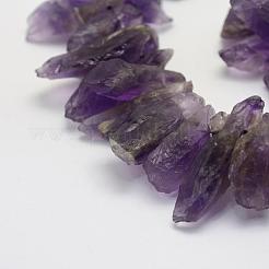Grobe rohe natürliche Amethyst Perlen Stränge&nbsp;G-K202-18