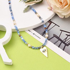 Collares con colgante de corazón de circonita cúbica micro pavé de latón&nbsp;NJEW-JN03174-04