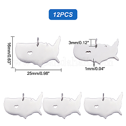 12 pendentif en acier inoxydable 201&nbsp;STAS-UN0036-65