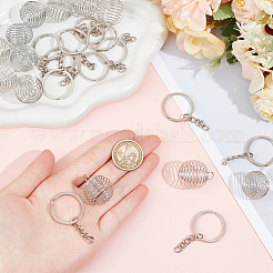 Kit de fabrication de porte-clés en fer avec breloques en forme de cage vierge à faire soi-même&nbsp;DIY-SC0024-63