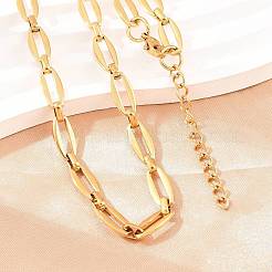 Schmucksets aus ovalem Gliederarmband und Halskette aus Edelstahl 304&nbsp;SJEW-L199-06G