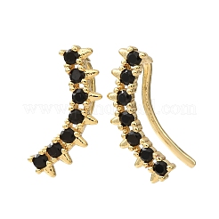 Pendientes trepadores de latón con circonitas cúbicas engastadas&nbsp;KK-CBAA351-22G-02