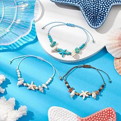 3 pz 3 stili regolabili set di bracciali con perline intrecciate per le donne&nbsp;BJEW-JB11164