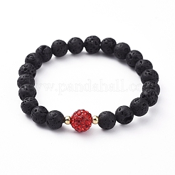 Bracelets extensibles en pierre de lave naturelle&nbsp;BJEW-JB04952