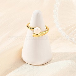 Verstellbare offene Manschettenringe aus Messing mit Mikropavé und Zirkonia&nbsp;RJEW-JR01088-01