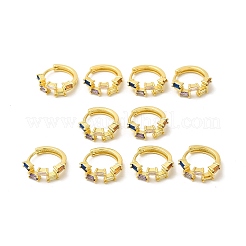 Boucles d'oreilles créoles rectangle zircone cubique&nbsp;EJEW-E270-26G