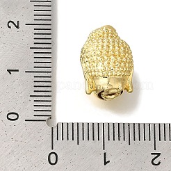 Perchero con cabeza de Buda chapado en latón micro pavé cuentas de circonita cúbica transparente&nbsp;KK-U019-12G