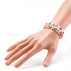 Ensembles de bracelets extensibles en perles d'argile polymère faites à la main&nbsp;BJEW-JB06353-01