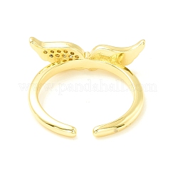 Anello polsino aperto da donna con doppia ali di zirconi chiari&nbsp;ZIRC-P096-11G