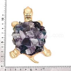 Figuritas de tortuga con racimos de fluorita natural y aleación de zinc&nbsp;G-Q615-01D