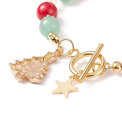 Emaille-Armband aus Weihnachtsbaum- und Sternlegierung&nbsp;BJEW-TA00154