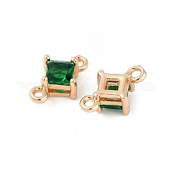 Messing Pavé Glas Rhombus Verbinder Verbinder Charms&nbsp;GLAA-Q088-001F