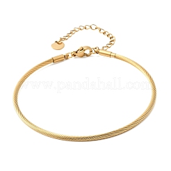Armreifen aus Edelstahl 304 mit Kabeldraht für Damen&nbsp;BJEW-P394-03G