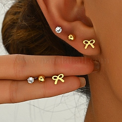 Elegantes conjuntos de pendientes con lazo de acero inoxidable 201&nbsp;BX1119-2