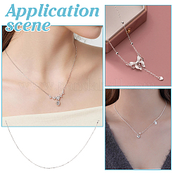 1 Stück Sterling Silber Herz Gliederkette Halsketten für Damen&nbsp;NJEW-BC0001-13