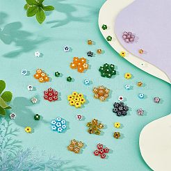 120pcs 10 Farben handgemachte Millefiori Glasperlen&nbsp;LAMP-FH0001-01
