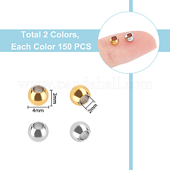 300 Stück 2 Farben 201 Edelstahlperlen&nbsp;STAS-UN0048-86
