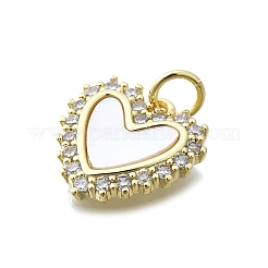 Pendenti in zirconi cubici trasparenti in micro pavè di ottone&nbsp;KK-V010-03G-02