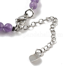 Braccialetti da donna rotondi con ametista naturale&nbsp;BJEW-K251-02F