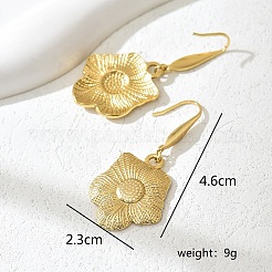 Eleganti orecchini pendenti a forma di girasole in acciaio inossidabile 201&nbsp;EB0888