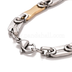 Braccialetti a catena con maglie a barra in acciaio inossidabile 201 con placcatura sotto vuoto in PVD&nbsp;STAS-E160-01GP