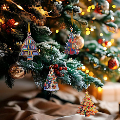 4 bolsa de 4 estilos de adornos colgantes acrílicos para árbol de Navidad&nbsp;AJEW-DC0003-57A