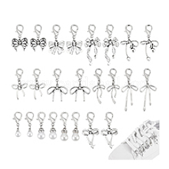 24 pièce de décorations de chaussures en plastique imitation perle ABS de style 12&nbsp;HJEW-PH02281