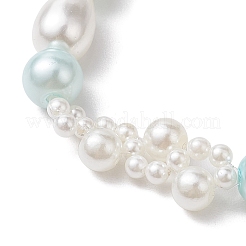 Braccialetti da donna con perle di conchiglia di vetro e perle imitazione plastica ABS&nbsp;BJEW-JB10597