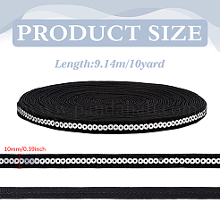10 Yard schwarzes Nylonband&nbsp;SRIB-WH0012-09B