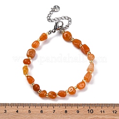 Bracelets en perles d'aventurine rouge naturelle pour femmes&nbsp;G-P563-07P-07