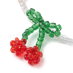 Braccialetti con ciondoli di ciliegia con perline di semi di vetro&nbsp;BJEW-JB10117