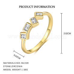 Rechteck 925 Sterling Silber mit klaren Zirkonia Fingerringe&nbsp;FS-WG3C91C-02