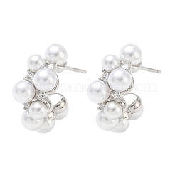 Boucles d'oreilles en laiton avec micro pavé de zircons cubiques pour femmes&nbsp;EJEW-A168-18P