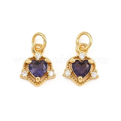 Breloques en laiton avec zircone cubique de micro pave&nbsp;KK-Q085-09G-02