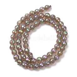 Chapelets de perles en agate naturelle électrolytique&nbsp;G-B191-A07-6mm-03