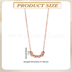 Collier avec pendentif en perles rondes coulissantes en acier inoxydable 304&nbsp;NJEW-LP0003-10RG
