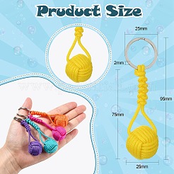 Porte-clés boule tressée en polyester et spandex&nbsp;KEYC-CJ0001-05