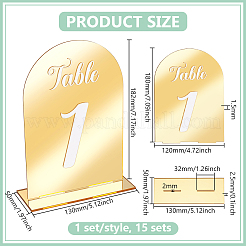 15 Stück 15 Stile Nummer 1~15 Acryl Tischkarten&nbsp;AJEW-WA0001-49