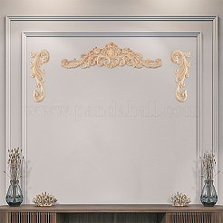 8 pièce 2 styles d'appliques artisanales sculptées en bois massif naturel&nbsp;AJEW-DC0001-61