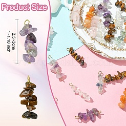 24 stücke 12 arten natürliche quarz kristall & rose quarz & tiger eye & amethyst & fluorit & aventurin anhänger & Verbinder stecker charme&nbsp;PALLOY-YW00048