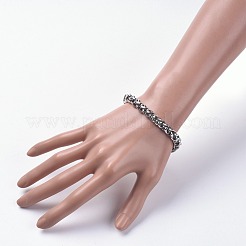 Anlaufgeschützte Unisex-Weizenkettenarmbänder aus 304 Edelstahl&nbsp;BJEW-JB04778