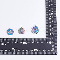 16 pz 8 stile occhio tema 304 acciaio inossidabile strass pendenti&nbsp;STAS-SZ0002-85MC
