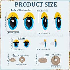 120 Satz 6 Stile Plastikaugen für Puppen zum Basteln&nbsp;DOLL-PH0001-53