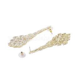 Ottone micro spianare orecchini zirconi&nbsp;EJEW-B046-21G