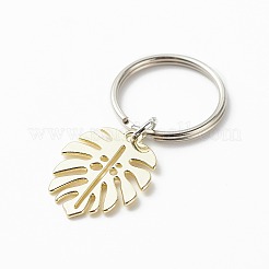 5 stücke monstera blatt legierung anhänger keychain&nbsp;X-KEYC-JKC00413